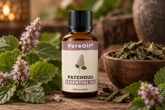 PureOil® Patchouli etherische olie met patchoulibladeren