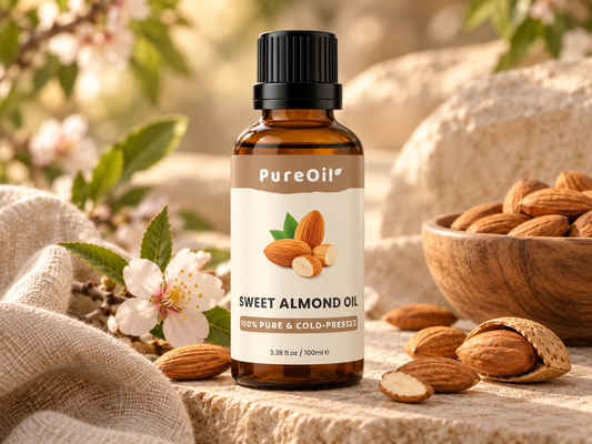 PureOil® Zoete amandelolie met amandelen en amandelbloesem