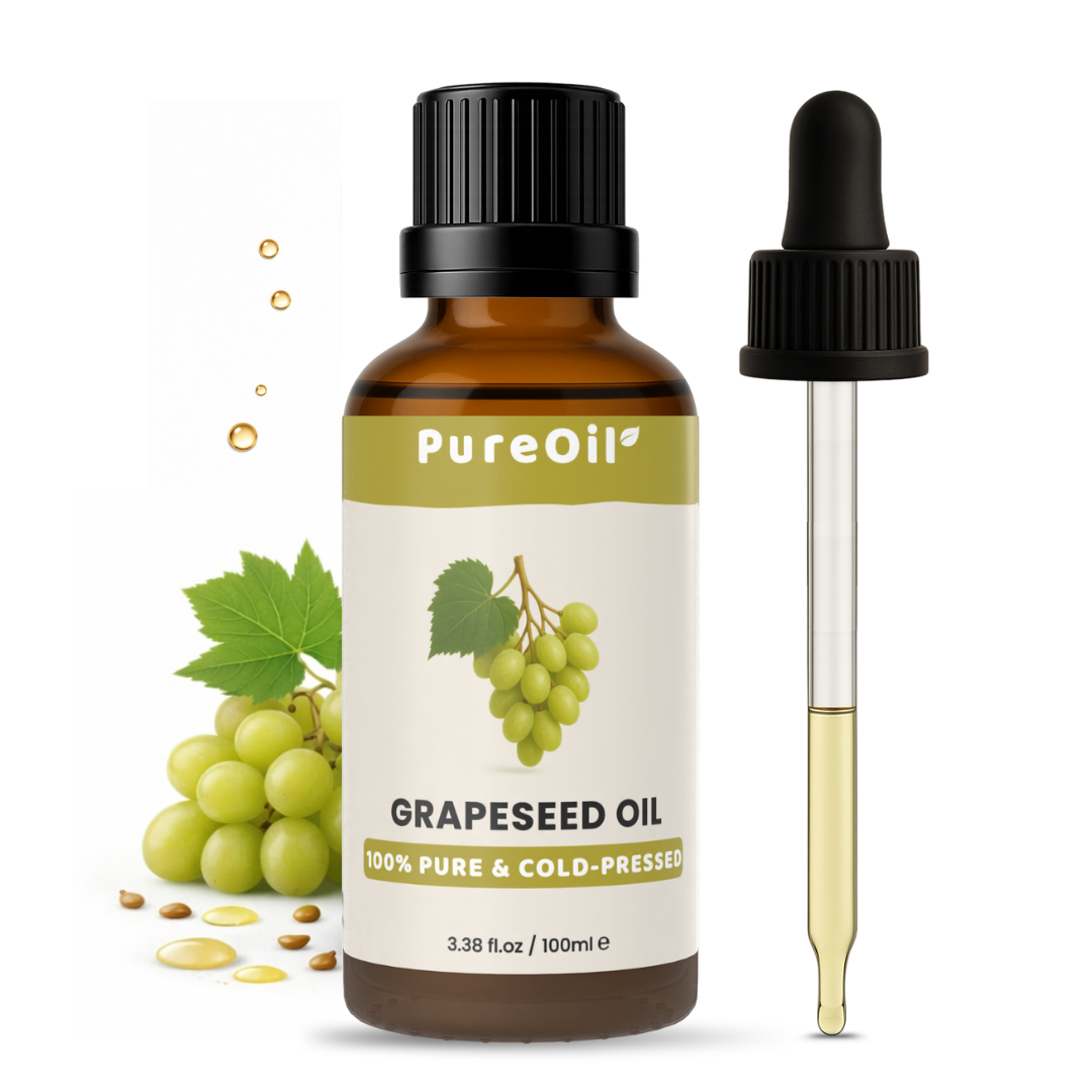Grape Seed Oil (100ML) – 100% Pure & Cold-Pressed