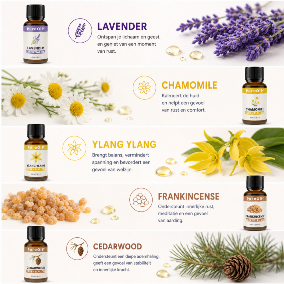 Etherische Oils set: Calms & relaxs