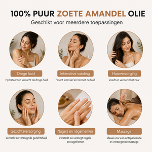 Zoete amandel olie (100% Natuurlijk & Koudgeperst)