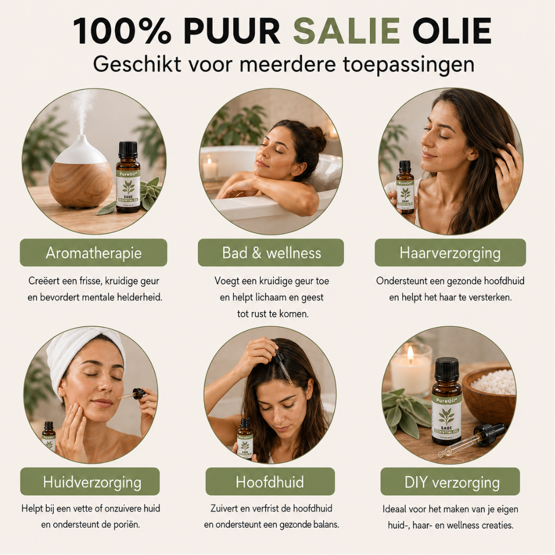 Huile Essentielle de Sauge 100% Pure & Distillée à la Vapeur