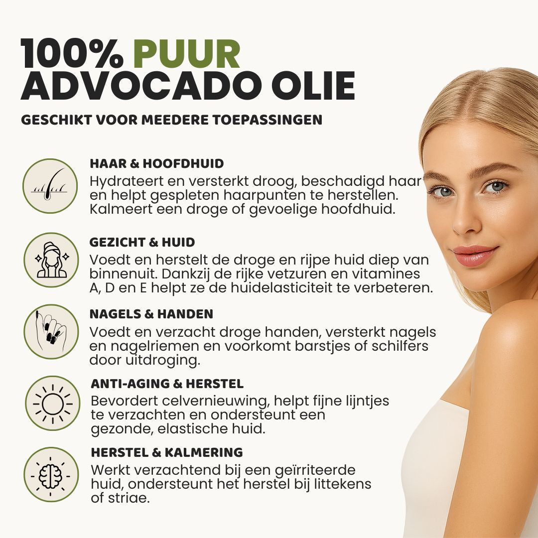 Avocado Olie (100ML) – 100% Puur & Natuurlijk