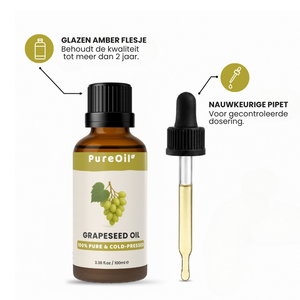 Huile de pépins de raisin (100ml) – 100% Pure & Pressée à Froid
