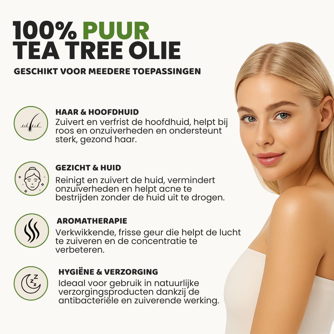 Tea Tree Olie (30ML) 100% Puur & Stoomgedestilleerd