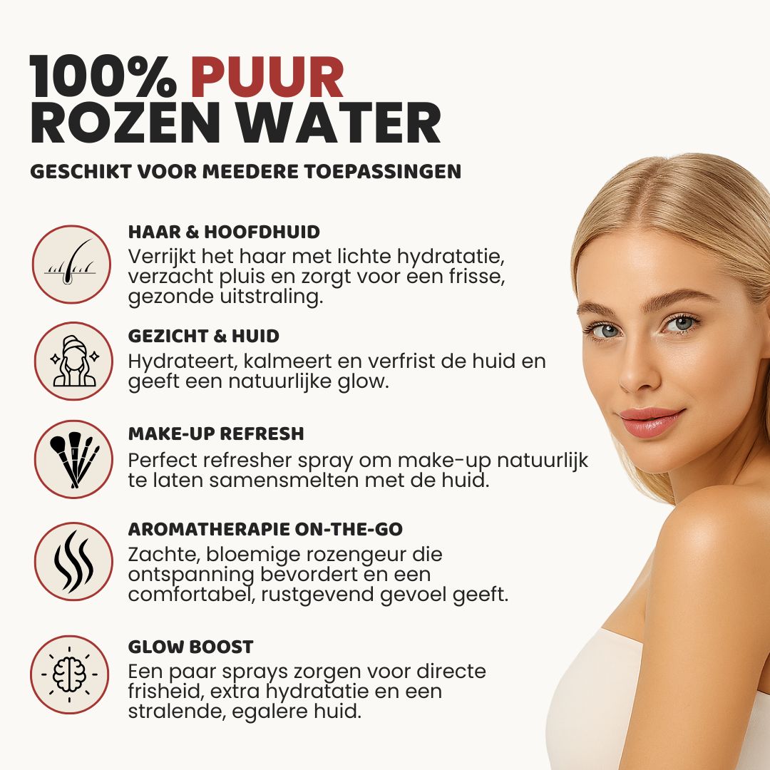 Rozen Water (150ML) 100% Natuurlijk & Vegan