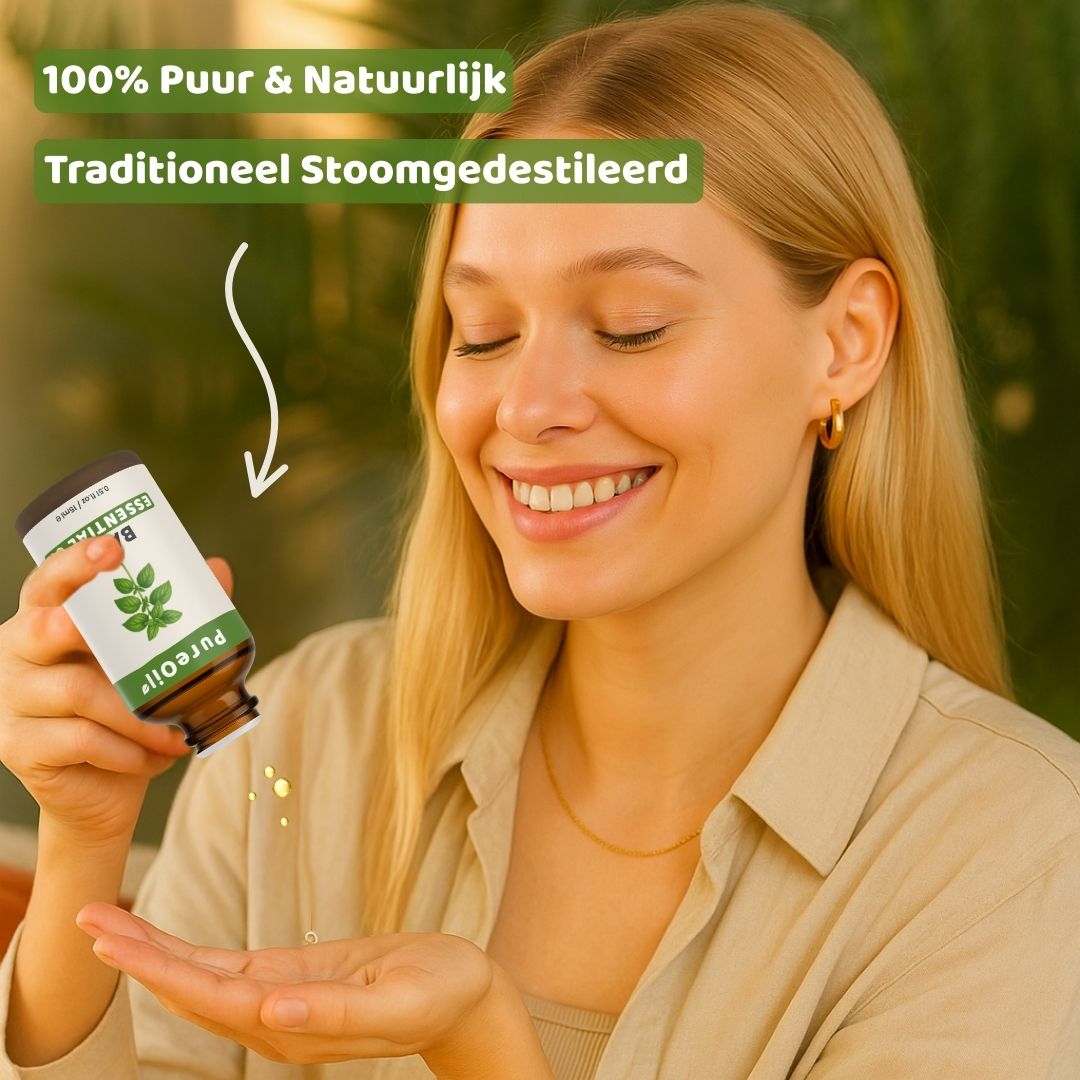 Basilicum Etherische Olie 100% Puur & Stoomgedestilleerd
