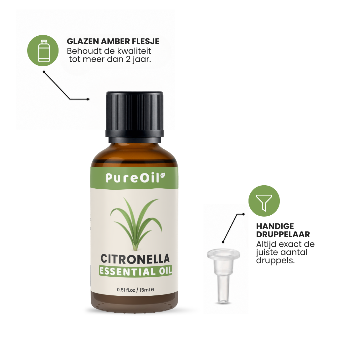 Ätherisches Citronellaöl 100 % rein & dampfdestilliert