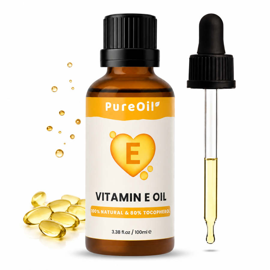 Huile de vitamine E (100ML) 100% Pure & Pressée à Froid