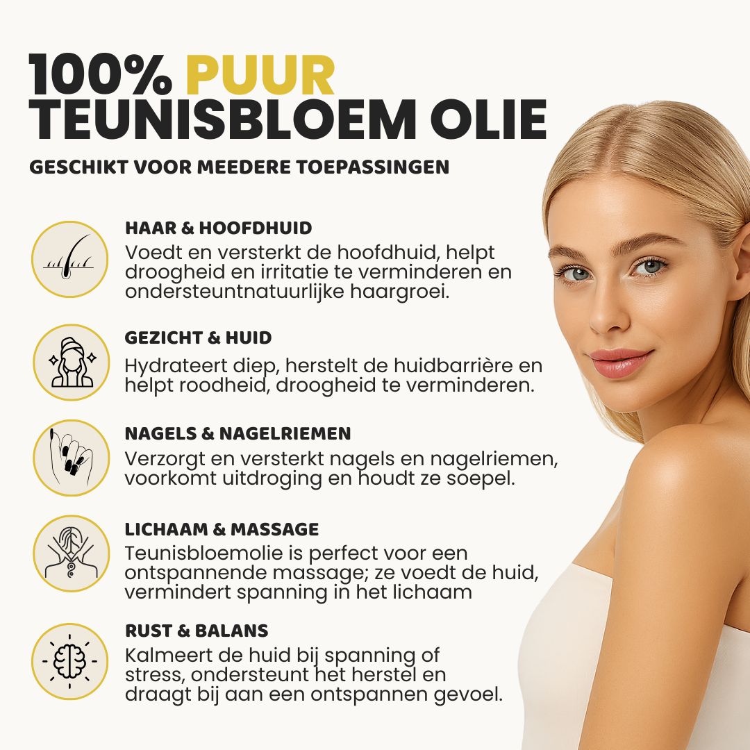Teunisbloem Olie (100ML) - 100% Puur & Koudgeperst