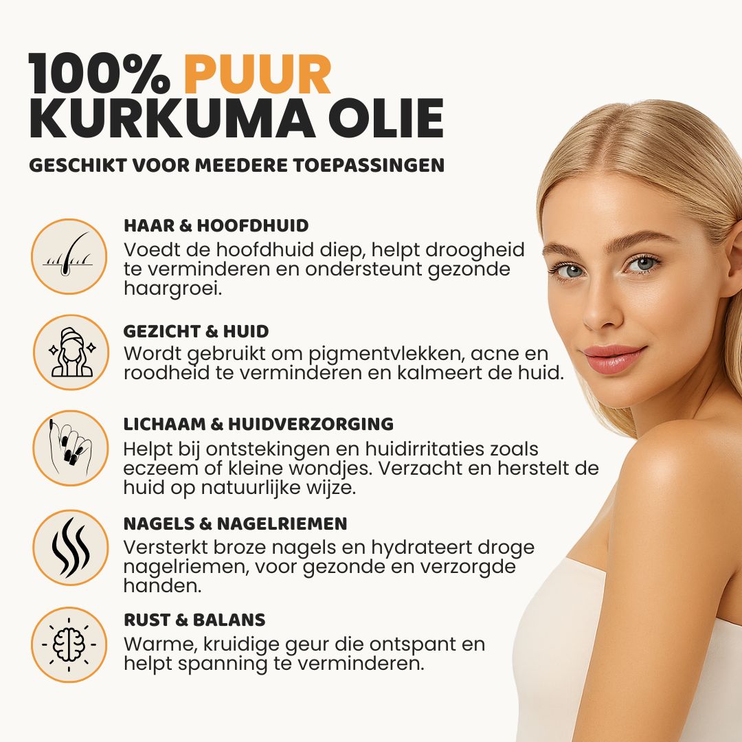 Kurkuma Olie (50ML) 100% Puur & Stoomgedestilleerd