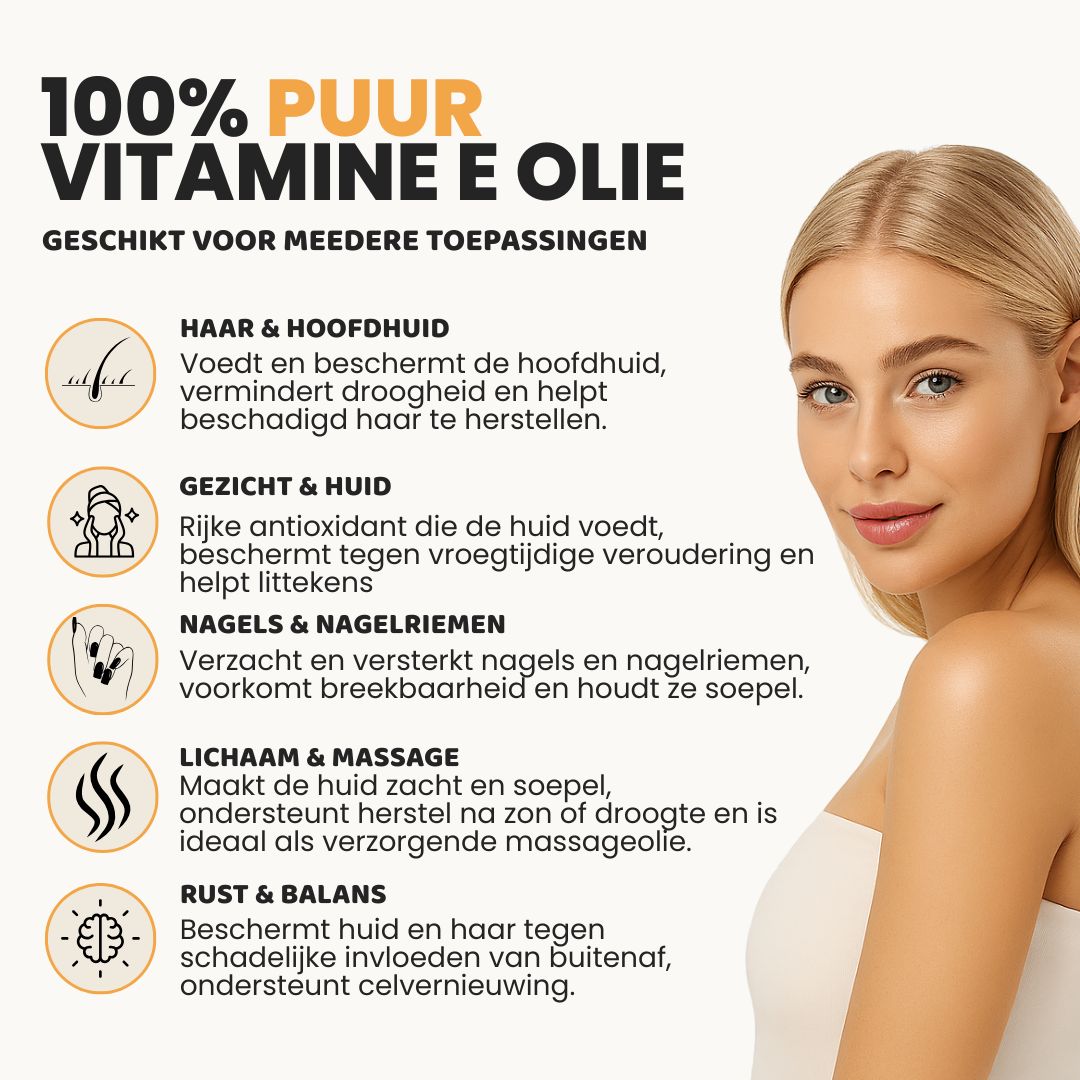 Vitamin E olie (100ML) 100% Puur & Koudgeperst