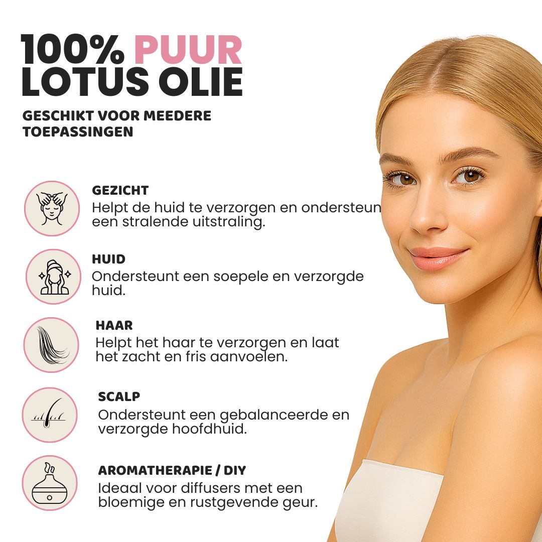 Lotus Etherische Olie 100% Puur & Stoomgedestilleerd