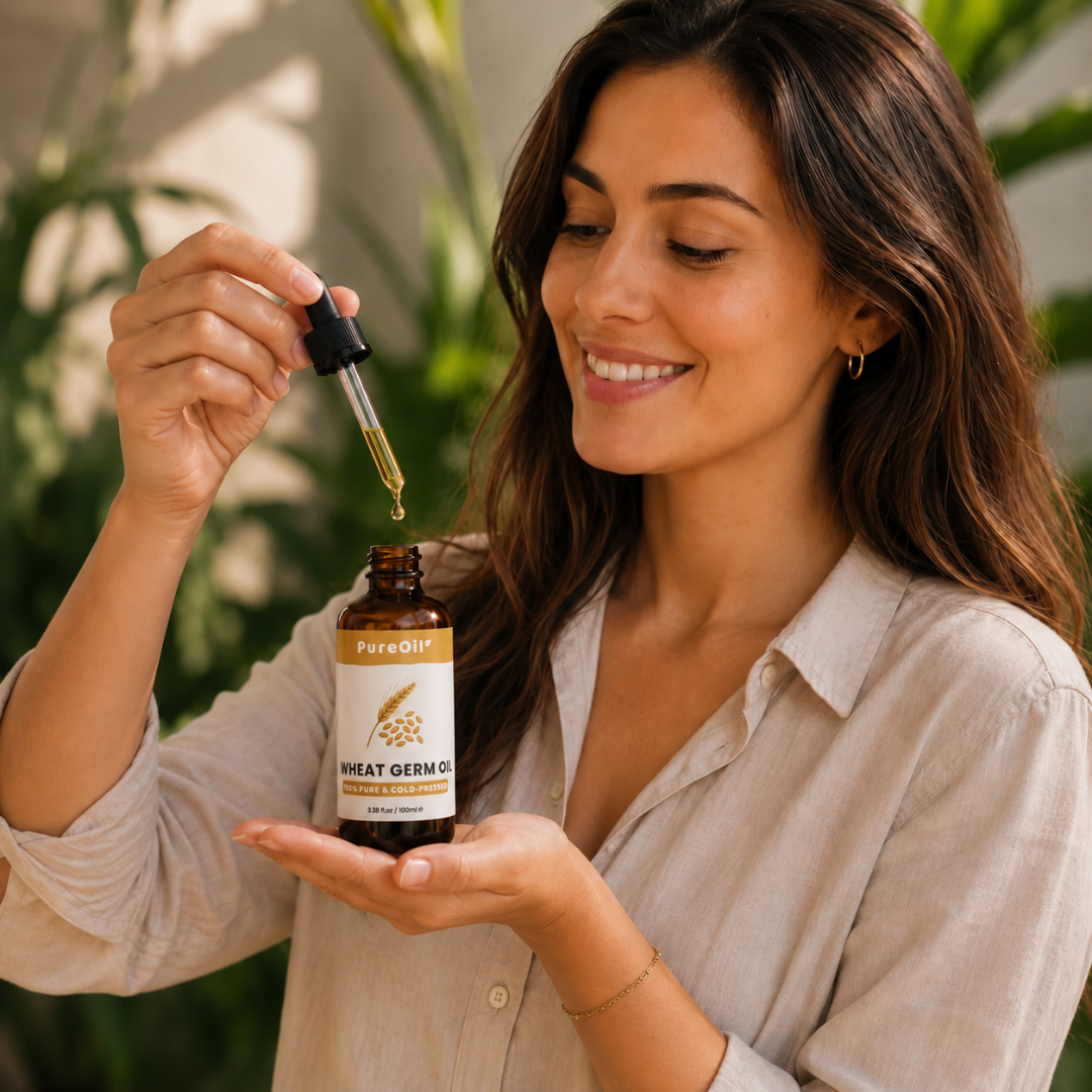 Huile de Germe de Blé (100ML) – 100% Pure & Pressée à Froid
