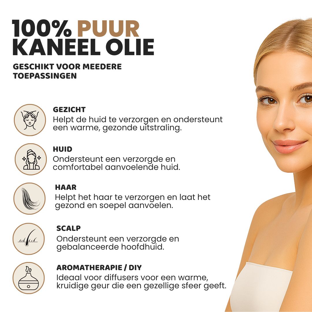 Kaneel Etherische Olie 100% Puur & Stoomgedestilleerd