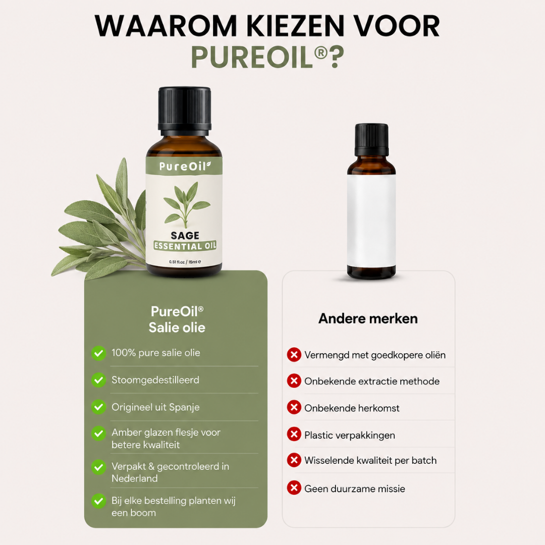 Huile Essentielle de Sauge 100% Pure & Distillée à la Vapeur