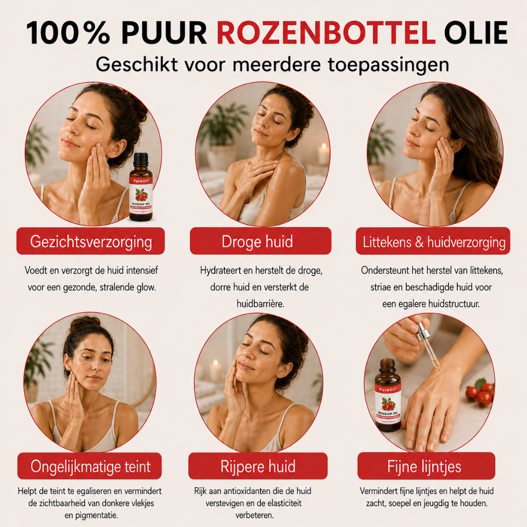 Huile de Rose Musquée (100% Pure & Pressée à Froid)