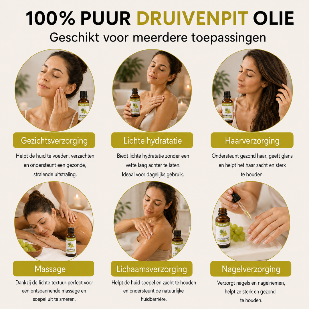 Huile de pépins de raisin (100ml) – 100% Pure & Pressée à Froid