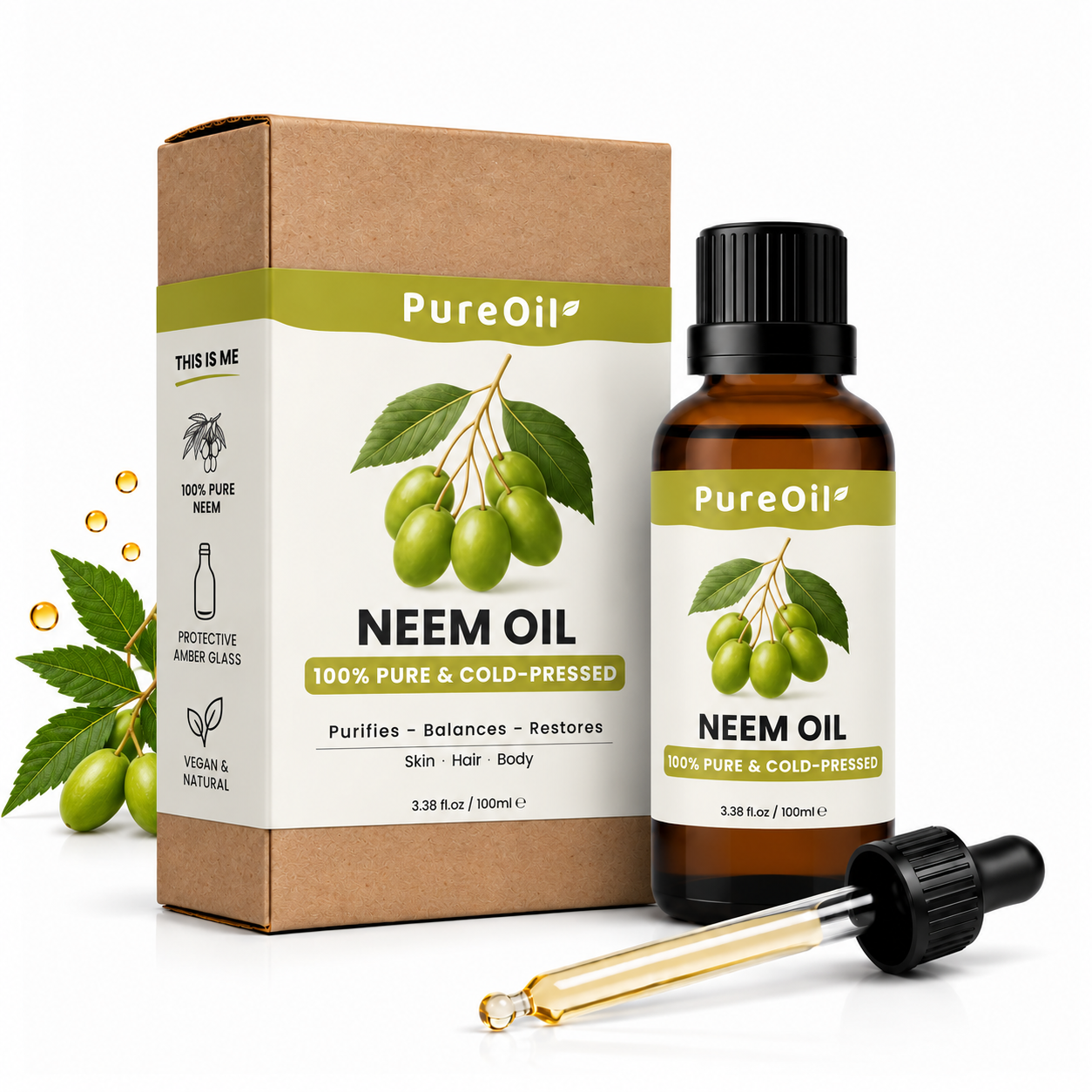 Neem Olie (100ML) – 100% Puur & Koudgeperst