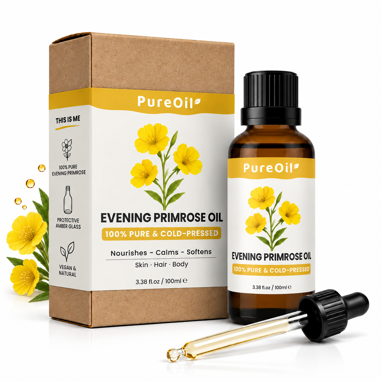 Teunisbloem Olie (100ML) - 100% Puur & Koudgeperst