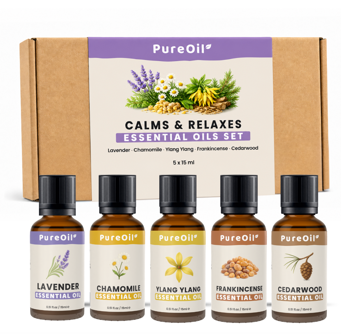 Etherische Oils set: Calms & relaxs