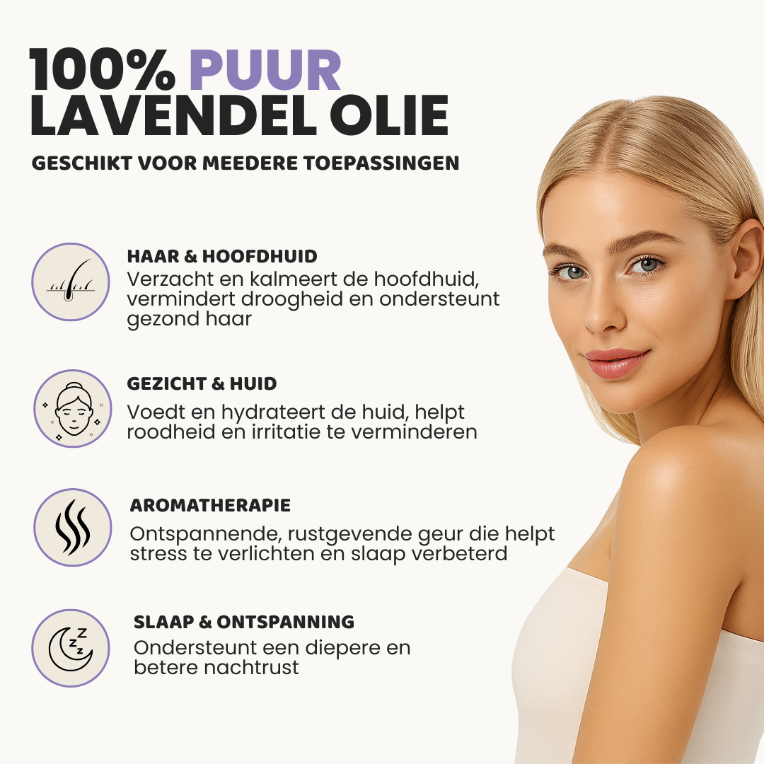 Lavendel Essentieel Olie (30ML) 100% Puur & Stoomgedestilleerd