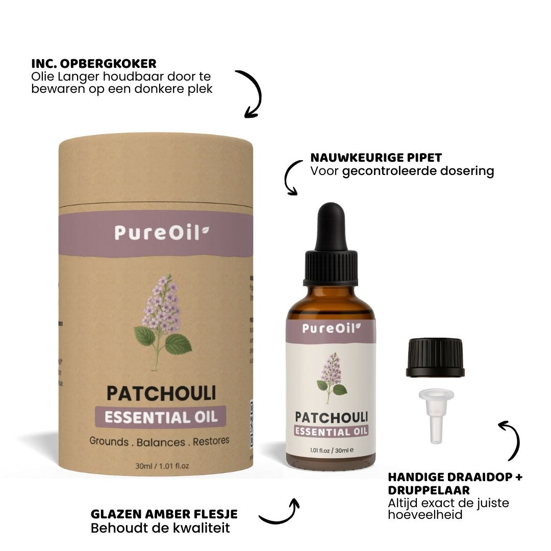 Patchouli Olie (30ML) 100% Puur & Stoomgedestilleerd