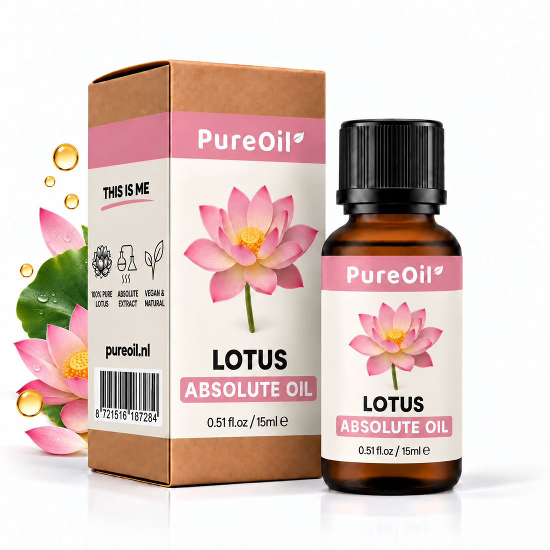 Lotus Etherische Olie 100% Puur & Stoomgedestilleerd
