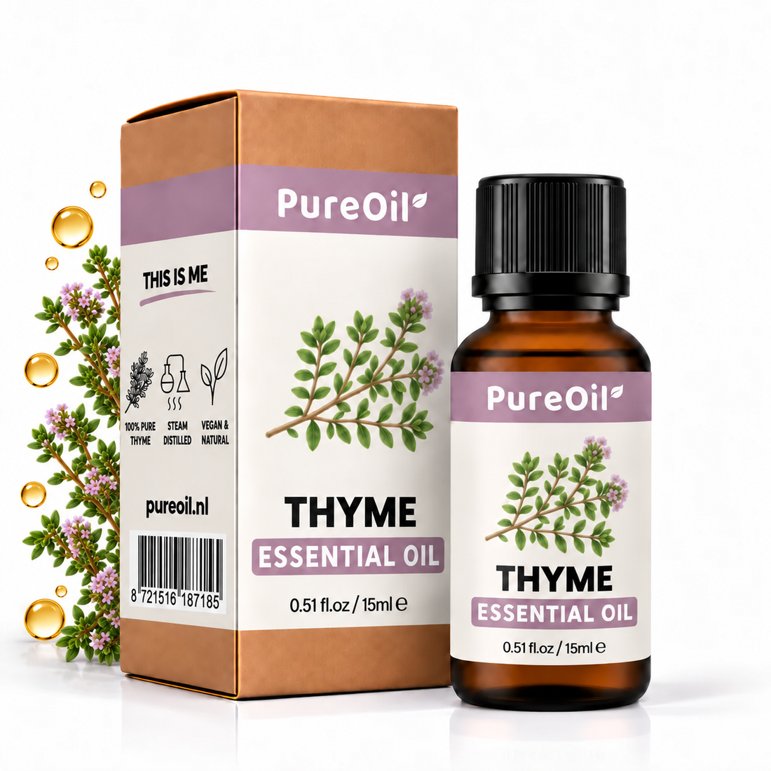 Tijm Etherische Olie 100% Puur & Stoomgedestilleerd